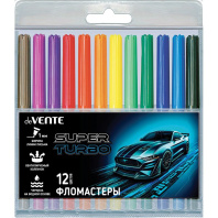 Фломастеры  12цв "deVENTE. Super Turbo", вентил. колпачок, блистер