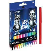 Фломастеры  24цв "deVENTE. Hey Bro", вент. колпачок, карт.коробка