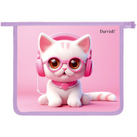 Папка для тетрадей А5 на молнии "Музыкальный котёнок"|Оф|056072|DV-14014-11