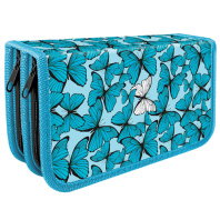 Пенал 2отдел. 190*105мм Голубые бабочки|Оф|044530|ПО-09 Голубые бабочки