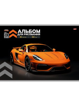 Альбом А4 40л скоба "Спорткары" 2диз.в блоке, пл. 100гр/м