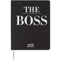 Дневник универсальн. обл. кожзам, интегр. "The BOSS", шелкография, 48л, ляссе