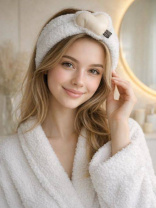 Повязка на голову ТМ GIRLY "Plush heart" белая