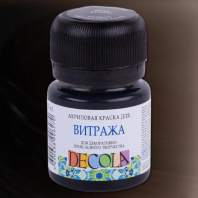 Краска для витража акрил 20 мл Decola, черная