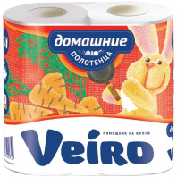 Полотенца бум. Veiro Домашние 2шт, 2сл., 12.5метров/рулон
