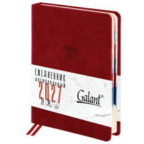 Ежедневник датированный 2027 B6 125х173мм GALANT Vivid, под кожу, красный, 117861