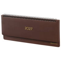 Планинг датированный 2027 305х140мм BRAUBERG Select, под кожу, коричневый, 118201
