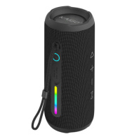 Колонка портативная KAIGO BT16T, 10 Вт, Bluetooth, Micro SD, AUX, RGB, TWS, IPX7, черная, 514225