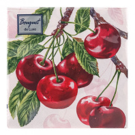 Салфетка Bouquet de Luxe "Вишня" 24*24см, 25шт., 3-х слойная