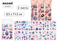 Татуировка-наклейка 8,5*11,5см 2л. "Музыка"