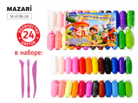 Пластилин супер легкий  24цв*10гр, 3 стека