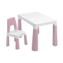 Стол детский + стул BRABIX KIDS CS-003, 2-7 лет, пластик белый + розовый, 533291
