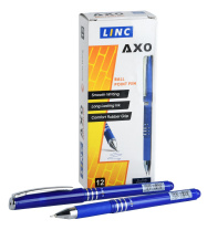 Ручка шарик. Linc Axo синий 0,7 мм ассорти кругл. корп. грип игольчатый наконечник|ФА|102330|2592F/blue
