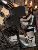 Тетрадь 48 л. А5 кл. скреп. офс. LOREX MEDIEVAL CORE мел. карт. двойная обложка запечатка форзаца, мат.лам., эмбоссинг|ФА|266285|LXCBCL-MVC