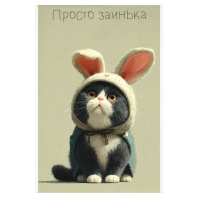 Блокнот А6  40л скоба "Кот-заинька" кл., глянц.лам.