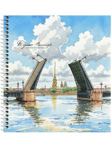 Блокнот А6 (136*144мм)  80л гребень слева "В душе Питер" кл.