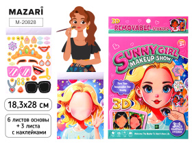 Игра с наклейками "Создай девочку" с игровым полем, А4 6л.