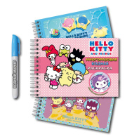 Раскраска водная "Hello Kitty and friends" с маркером А5 12стр., 5 рисунков