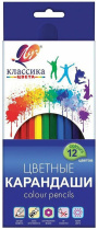 Карандаши цвет. 12цв  Луч "Классика", деревянные