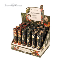 Ручка шар. BV "DreamWrite. Flora. Black night forest" синяя,  0,7мм, 3 вида