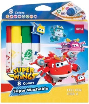 Фломастеры   8цв "Deli. Super wings" с штампами