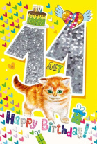 Открытка А5  "11 лет.С Днем рождения!"