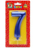 Свеча-цифра "7" Синий металлик"