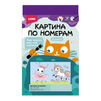 Картина по номерам на картоне 15*13см 2шт "Веселая лужайка"