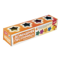 Кинетический песок 4 цв. по 140гр + формочка