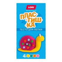 Тесто для лепки  4 цв.*50 гр., желтый, бирюзовый, оранжевый, розовый