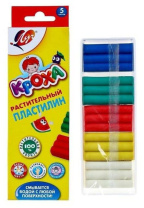 Пластилин  5цв  80гр. Кроха  на РАСТИТЕЛЬНОЙ основе