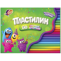 Пластилин 80цв.кусочков 690гр., со стеком,  карт.упак.,буклет