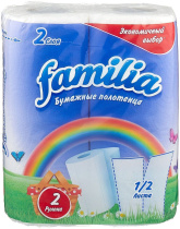 Полотенца бум. Familia  Радуга 2шт, 2сл.