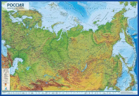 Карта России Физическая интерактивная 1:14,5М 60*40см, ламинация