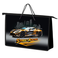 Папка А4 (340*245*75) с ручками, молния, пластик "Street race"