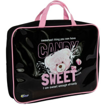 Папка А4 (350*265*75) с ручками, молния, ПВХ "Мишка Candy"