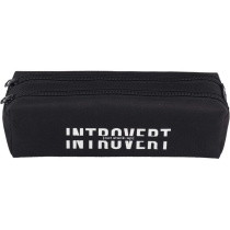 Пенал-косметичка (210*60*60) молния, ткань "Introvert", 2отд., на 40пр.,черный