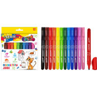 Фломастеры Jumbo 12цв "deVENTE.Cosmo", круглые, невент. колпачок, карт.коробка