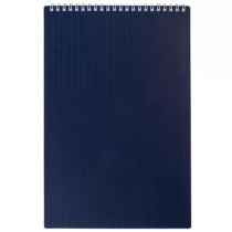 Блокнот А4 пласт.обл.  80л "Velvet. Синий" гребень, кл.*