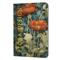 Записная книжка А5  32л. картон, скоба "FLORA DESIGN. Inspired by William Morris. Красные маки" лин.