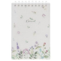 Записная книжка А6 пластик, эластичн.гребень, 80л. "Natural flowers" тисн.фольгой