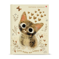 Тетрадь А5  80л кл. на кольцах Альт "Love me. Милый котик" глянц.лам.