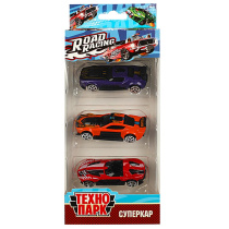 Набор машинок метал. 3шт, 7,5см "Road Racing. Суперкар"