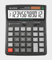 Калькулятор  12 разр. Skainer  настольный, проф., двойное питание, черный SK-700L