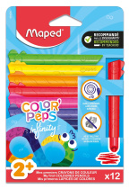 Карандаши цвет. 12цв  Maped Color Peps Infinity kidy ударопрочные, карт.упак.