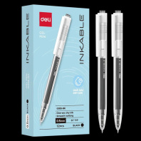 Ручка гелевая  Deli автомат "INKABLE" черная, 0,5мм