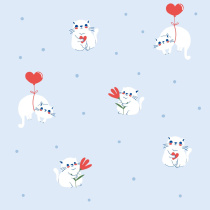 Бумага упаковочная 70*100см  "Love. Голубой"