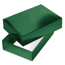 Коробка подарочная самосборная "Металлик. Зеленая" 25*18*6,5см, европодвес