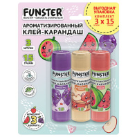 Клей-карандаш ароматизированный FUNSTER (ФАНСТЕР), 15 г, ВЫГОДНАЯ УПАКОВКА, 3 штуки на блистере, 274270 Клей-карандаш ароматизированный FUNSTER (ФАНСТЕР), 15 г, ВЫГОДНАЯ УПАКОВКА, 3 штуки на блистере, 274270