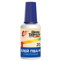 Клей ПВА ЛУЧ "Школа творчества", с кисточкой, 20 г, 36С 2426-08